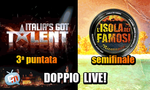 ISOLA DEI FAMOSI VS ITALIA’S GOT TALENT: SECONDA SFIDA TRA REALITY E TALENT. COMMENTA CON NOI IN LIVE BLOGGING