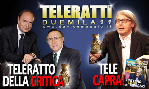 TELERATTI 2011: LA CRITICA PREMIA LA COPPIA BAUDO-VESPA E ASSEGNA UNA TELECAPRA A VITTORIO SGARBI.
