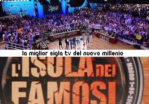 DM CHARTS: AMICI E L’ISOLA DEI FAMOSI SI DIVIDONO LO SCETTRO DI MIGLIORE SIGLA TV DEL NUOVO MILLENNIO. CARRAMBA AD UN PASSO DALLA VETTA