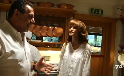 GIANFRANCO VISSANI SU LA7 CON MICHELA ROCCO DI TORREPADULA, LA MOGLIE DI MENTANA