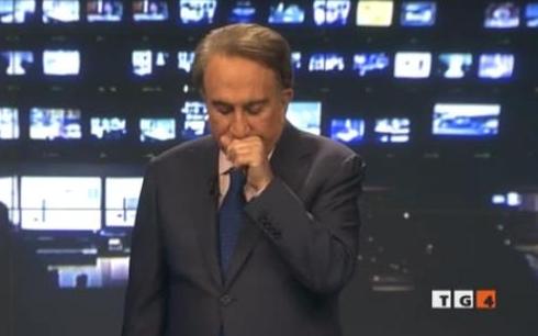 MALORE IN DIRETTA PER EMILIO FEDE. IL DIRETTORE AFFUMICATO INTERROMPE IL TG4
