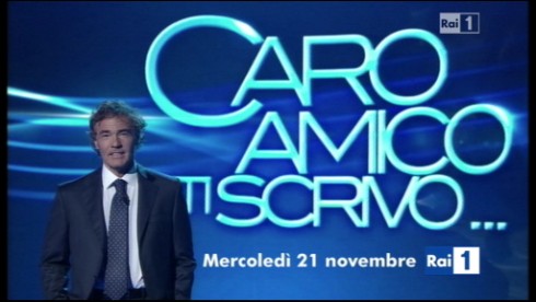 ASCOLTI TV DI MERCOLEDI 21 NOVEMBRE 2012: SOLO IL 14.89% PER CARO AMICO TI SCRIVO, TALLONATO DAI RIS (14.47%). TG5 (22.40%) SUPERA IL TG1 (21.54%)