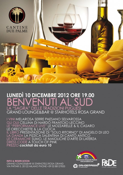 BENVENUTI AL SUD: IL DM XMAS COCKTAIL CON LE CANTINE DUE PALME. STASERA, AL ROSA GRAND DI MILANO