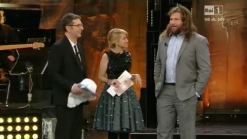 Sanremo 2013 - Luciana Littizzetto, Martin Castrogiovanni e Fabio Fazio Sanremo 2013 - Luciana Littizzetto, Martin Castrogiovanni e Fabio Fazio