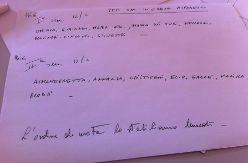 SANREMO 2013: FABIO FAZIO SVELA LA SCALETTA DELLE PRIME DUE SERATE