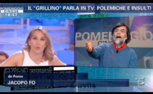 POMERIGGIO CINQUE, JACOPO FO CONTRO IL ‘FALSO GRILLINO’: STATE DANDO SPAZIO AD UN MITOMANE