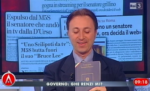 MASTRANGELI ESPULSO DAL MOVIMENTO CINQUE STELLE: SHOW AD AGORA’ (E OGGI A POMERIGGIO CINQUE?)