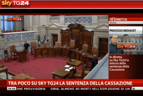 ASCOLTI SATELLITE DI GIOVEDI 1 AGOSTO 2013: BENE SKY TG24 CON LA SENTENZA MEDIASET