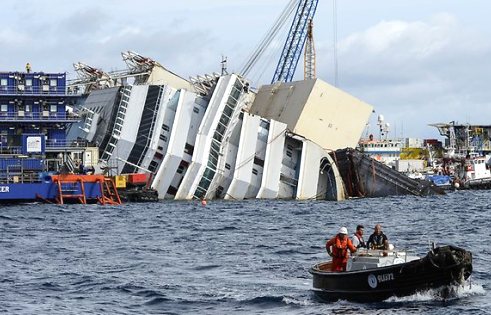 COSTA CONCORDIA: LA ROTAZIONE DELLA NAVE IN DIRETTA TV