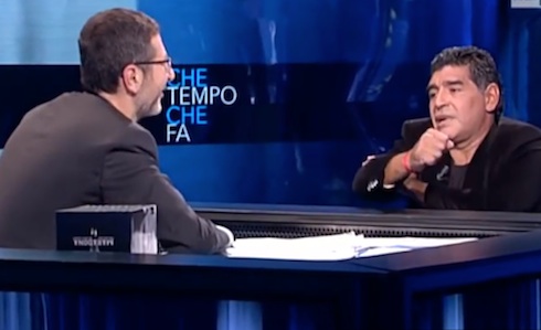 Pagelle Maradona a Che tempo che fa Maradona a Che tempo che fa