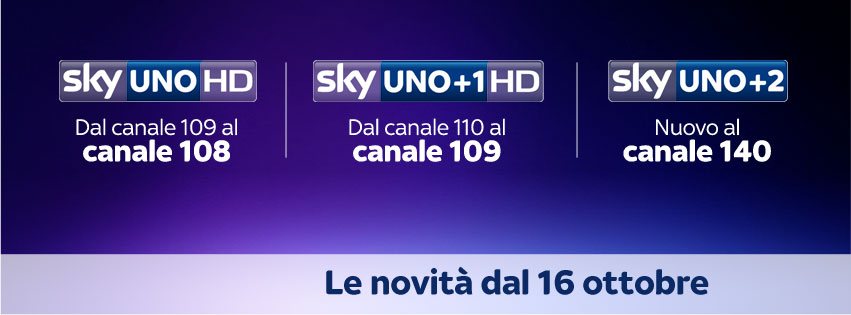 SKY: NUOVA NUMERAZIONE PER SKYUNO, MTV (CHE PASSA IN HD) E I TIMESHIFT+2