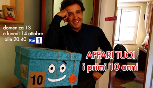 BUON COMPLEANNO AFFARI TUOI: FLAVIO INSINNA FESTEGGIA I 10 ANNI DEL GAME. GIOCANO PUPO, GIUSTI, BONOLIS E CLERICI