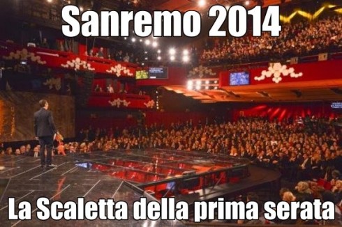 FESTIVAL DI SANREMO 2014: LA SCALETTA DELLA PRIMA SERATA