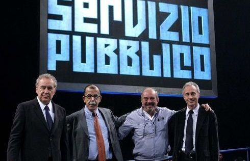 SERVIZIO PUBBLICO: L’ULTIMA STAGIONE INIZIA CON SABINA GUZZANTI, DE MAGISTRIS E SEDIE RIBALTATE