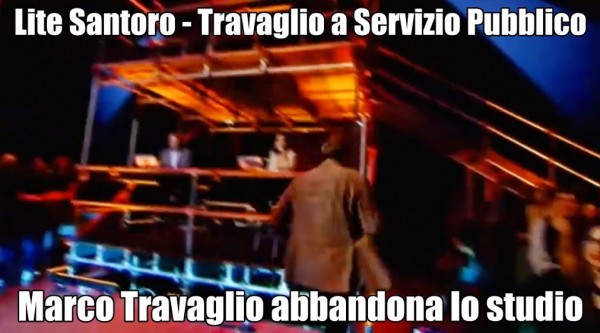 SERVIZIO PUBBLICO: E’ SCONTRO TRA SANTORO E TRAVAGLIO CHE LASCIA LO STUDIO (VIDEO)