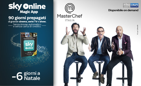 MASTERCHEF E’ VISIBILE ANCHE CON SKY ONLINE MAGIC APP