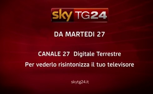 SKY TG 24 DAL 27 GENNAIO SUL CANALE 27 DEL DTT CON UN PALINSESTO SEMI-GENERALISTA. LA RAI INSORGE E SPOSTA RAI NEWS?