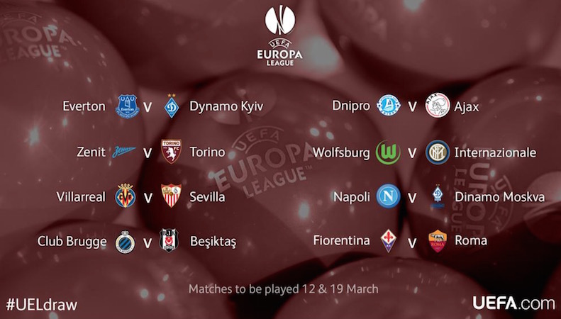 EUROPA LEAGUE 2015, SORTEGGIO OTTAVI DI FINALE: DERBY FIORENTINA-ROMA, IL TORINO PESCA LO ZENIT