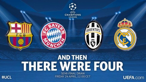 CHAMPIONS LEAGUE 2015: SORTEGGI SEMIFINALI IN DIRETTA. LA JUVENTUS PESCA IL REAL MADRID