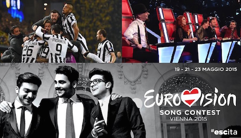 VARIAZIONI PALINSESTI RAI: LA JUVE CONQUISTA LA FINALE DI CHAMPIONS E LA COPPA ITALIA ANTICIPA AL 20 MAGGIO. THE VOICE AL MARTEDI, VELVET AL GIOVEDI E LA PRIMA SEMIFINALE DELL’ESC VA IN DIFFERITA