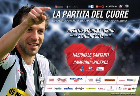 PARTITA DEL CUORE 2015: TORNA A TORINO DEL PIERO, DEBUTTANO IL VOLO E FRAGOLA. DIRETTA SU RAI 1 E RADIO 2