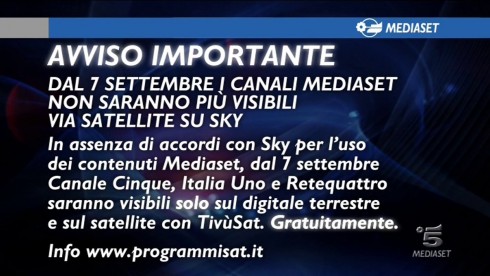 MEDIASET CRIPTA E SKY SI RINNOVA: AL 104 ARRIVA RAI 4, SKYUNO AL POSTO DI CANALE 5