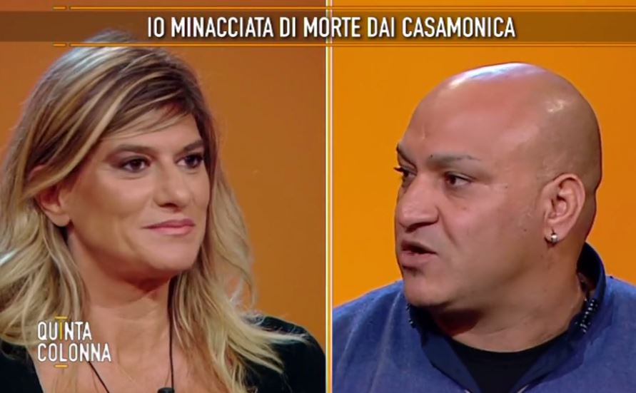 QUINTA COLONNA: I CASAMONICA VS FEDERICA ANGELI. DEL DEBBIO TORCHIA I PARENTI DEL BOSS