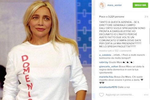 MARA VENIER VS PEREGO: MI SPIEGHI PAOLETTA PERCHE’ DAVATE PER CERTA LA MIA PRESENZA A DOMENICA IN?