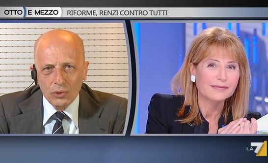 OTTO E MEZZO, LILLI GRUBER A SALLUSTI: “E’ FINITA CON LA SANTANCHE’?”. LA RISPOSTA E’ FULMINANTE (VIDEO)