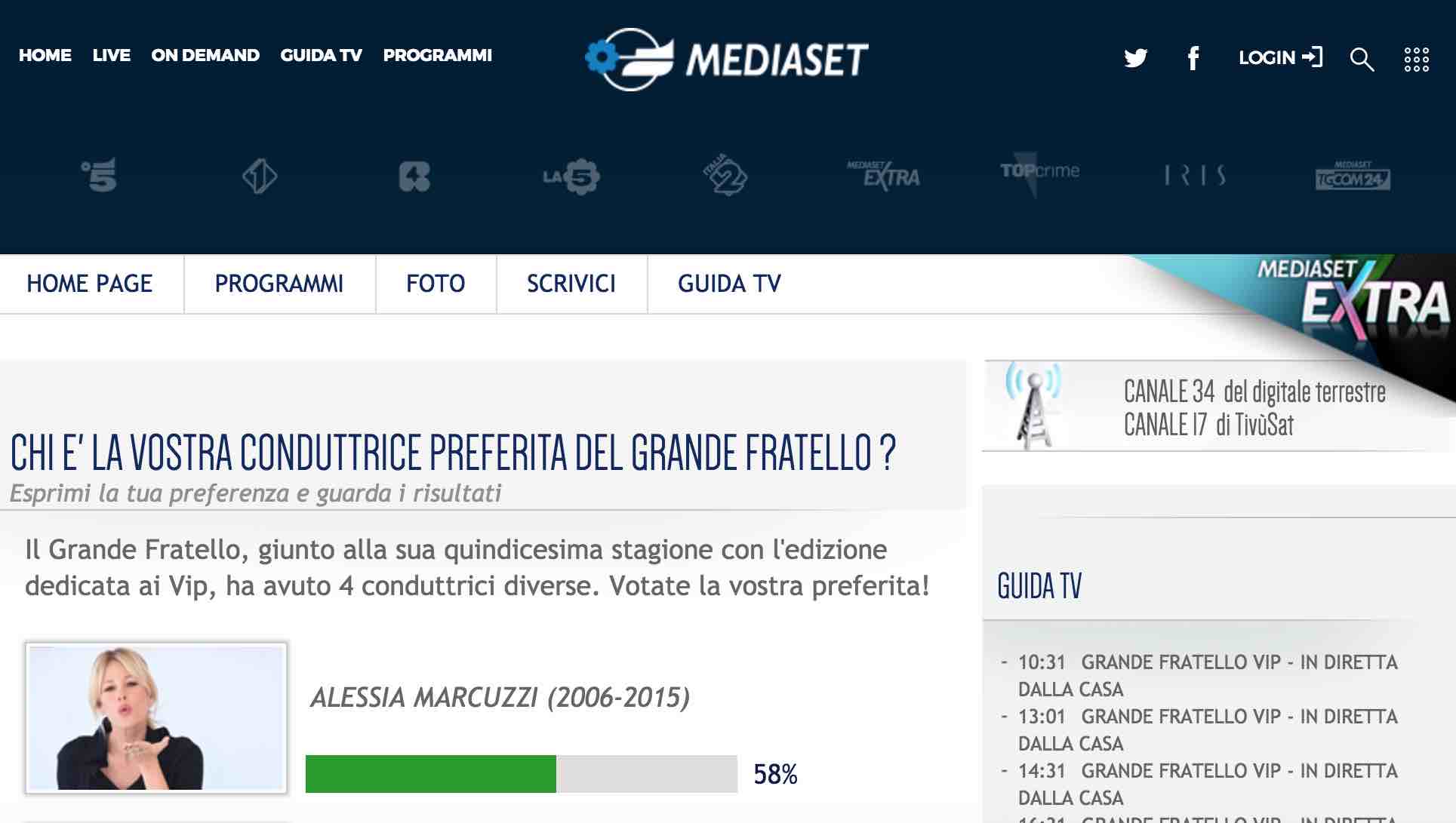 MEDIASET LANCIA IL SONDAGGIO: CHI E’ LA VOSTRA CONDUTTRICE PREFERITA DEL GRANDE FRATELLO?
