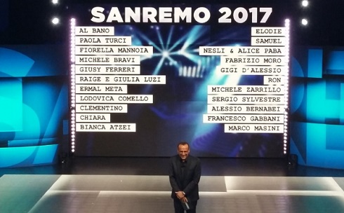 FESTIVAL DI SANREMO 2017: LE SCELTE DI CONTI CONFERMANO L’IMPRONTA POP DELLE ULTIME EDIZIONI
