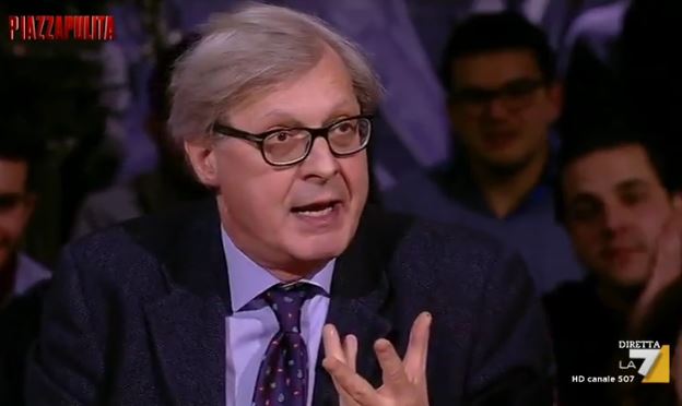 PIAZZAPULITA, SGARBI IMITA E SFOTTE VIRGINIA RAGGI: “È LA NUOVA AMBRA ANGIOLINI” (VIDEO)
