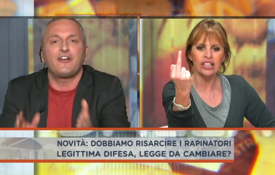 Dalla vostra parte – il blogger Martinelli cita suo marito, Alessandra Mussolini si infuria: “Str*nzo, vai a fare in c*lo!”