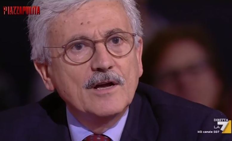 Piazzapulita, D’Alema si infuria con Damilano: «Lei è uno stupido!» – Video