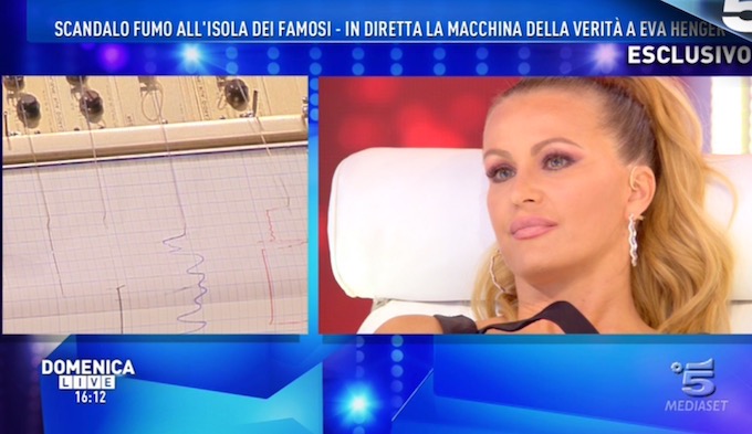 Canna gate a Domenica Live, Eva Henger sottoposta alla macchina della verità: è sincera