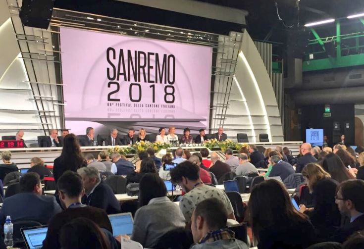 Sanremo 2018, conferenza stampa della prima serata in diretta. Teodoli: «Ci aspettiamo qualcosa di più del 40%»