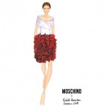 Sanremo 2018 - Michelle Hunziker in Moschino (bozzetto)