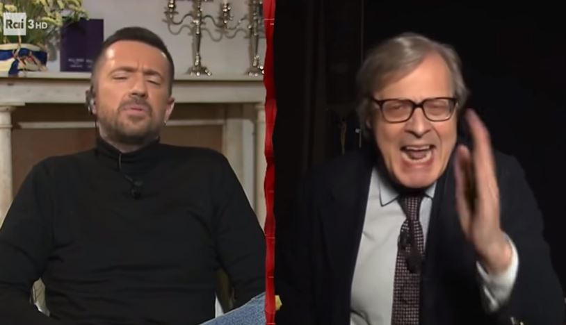 Cartabianca, Scanzi vs Sgarbi: «Prostituta politica di basso livello». Il critico: «Finocchietto rotto in c*lo!» – Video