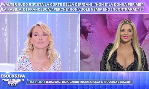 Pomeriggio Cinque, Francesca Cipriani infuriata con Walter Nudo: «Matteo Salvini risponde ai miei messaggi e lui no»