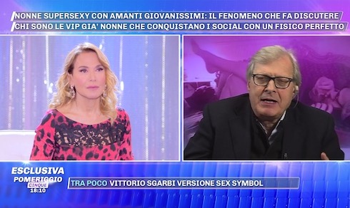 Pomeriggio 5, Sgarbi stuzzica la D’Urso: «La tua trasmissione è un capolavoro del trash, Uomini e donne è perfino peggio»