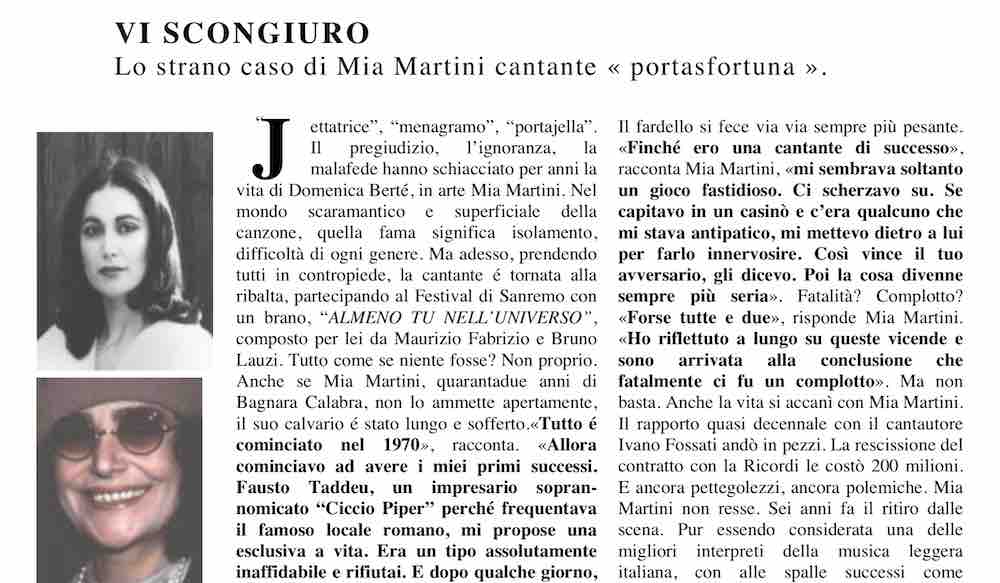 Io Sono Mia: Paolo Butturini racconta a DavideMaggio.it la sua celebre intervista del Marzo 1989 a Mia Martini