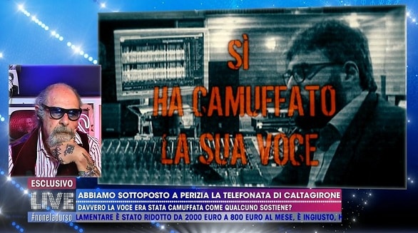 Live – Non è la D’Urso: la voce di Caltagirone è stata camuffata