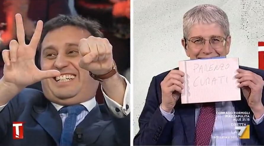 Tagadà, siparietto tra Mario Giordano e David Parenzo. «Hai un problema, curati» – Video