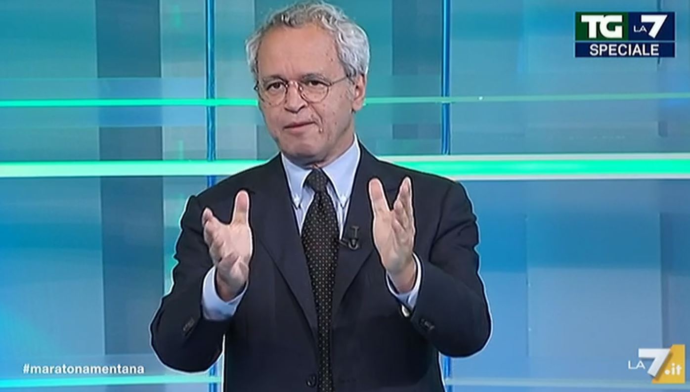 Giuseppi, Mentana scherza sull’errore di Trump: «Gli americani primi per incapacità…»