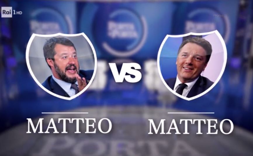 Salvini-Renzi, stasera il confronto a Porta a Porta. Il leghista provoca già: «Noi profondamente diversi»