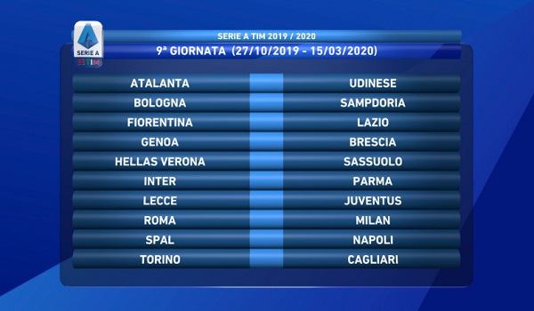 Serie A 2019/2020: dove seguire le partite della nona giornata