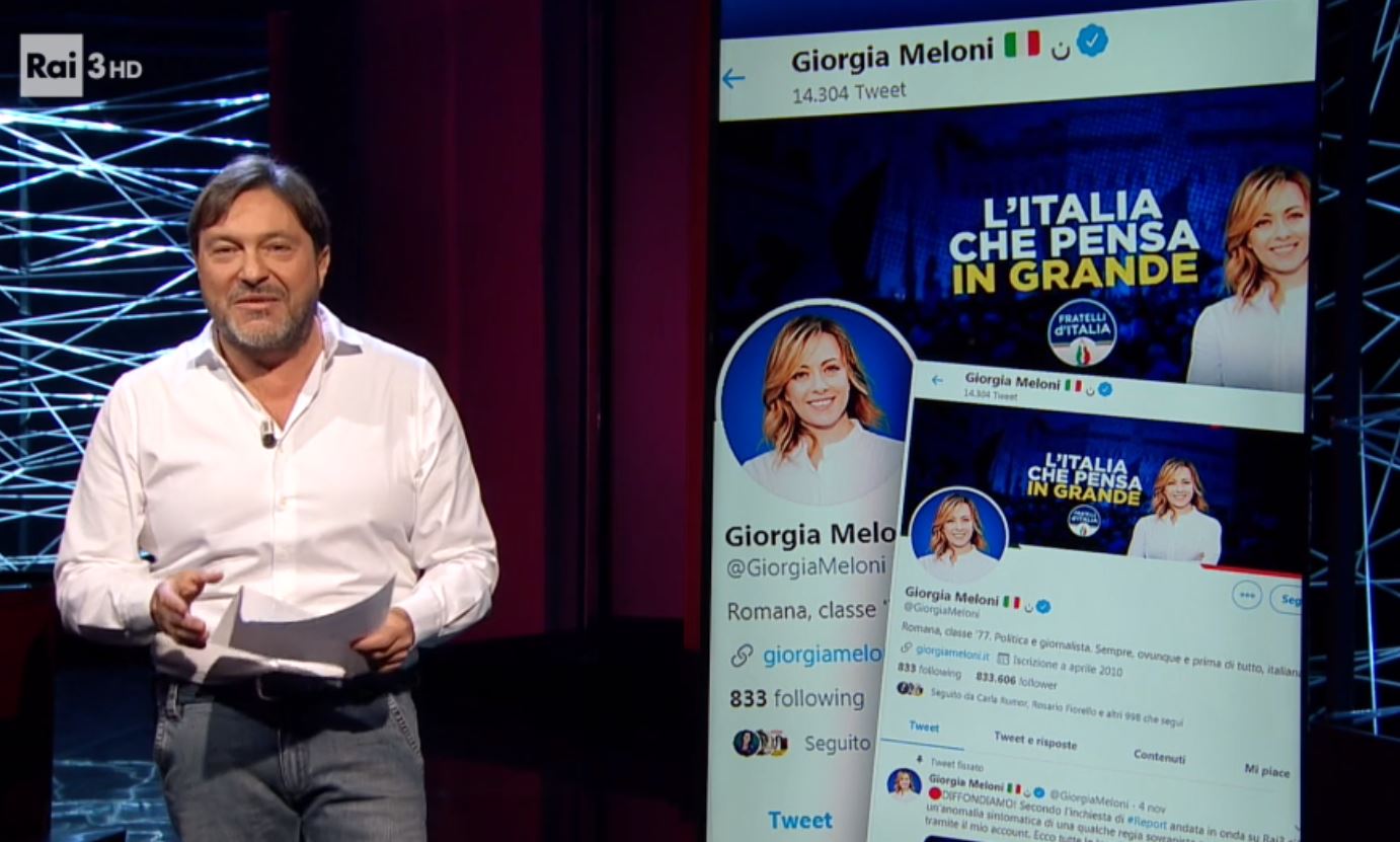 Inchiesta sui follower finti, Giorgia Meloni contro Report: «Se vi denuncio pagate voi o mamma Rai?»