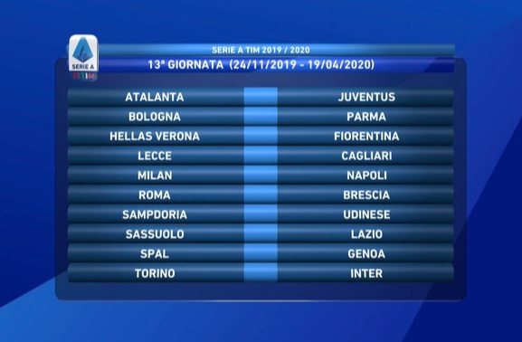 Serie A 2019/2020: le partite della tredicesima giornata su Sky e DAZN