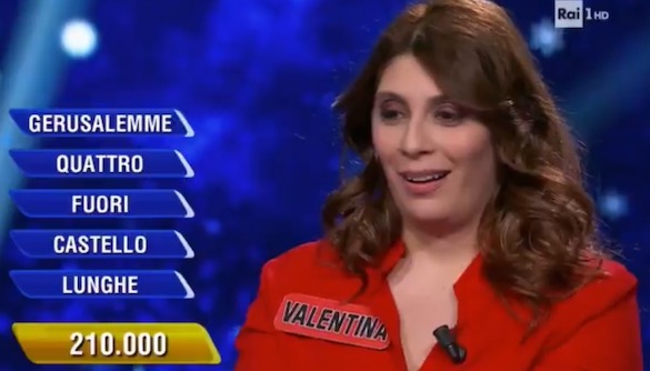 L’Eredità: Valentina Margiotta vince 210.000 euro – Video