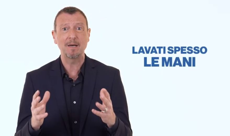 Amadeus testimonial dello spot Rai contro il Coronavirus – Video